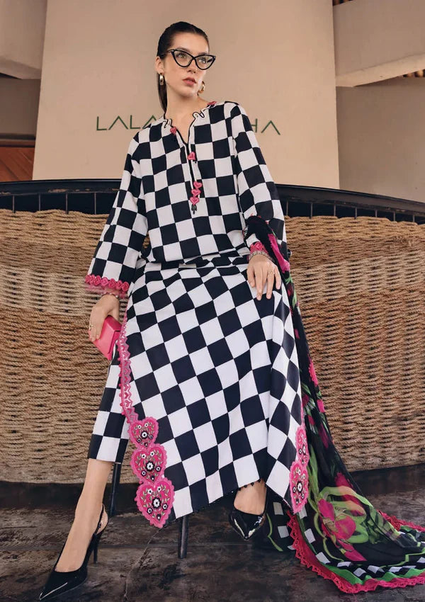 Maria B Lawn M Print Embroidered & Printed 3 Piece Dress - J2142