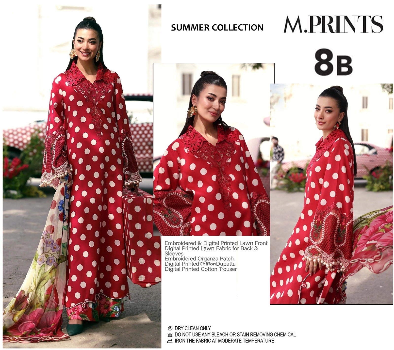 Maria B Luxury Lawn Embroidered 3 piece Unstitched / Stitched