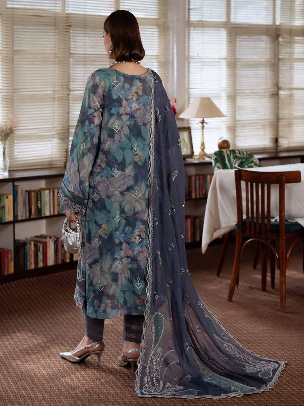 NUREH Maya Embroidered Swiss Lawn Unstitched 3Pc Suit NS-162